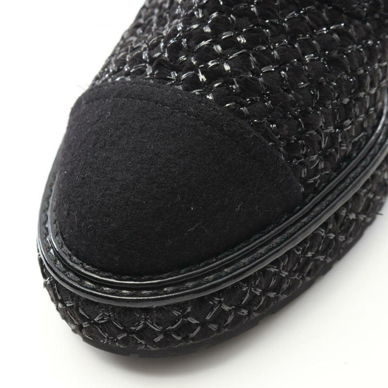 香奈兒 (CHANEL) 女靴 G38514，織物/人造珍珠，黑色，36C 碼。-8