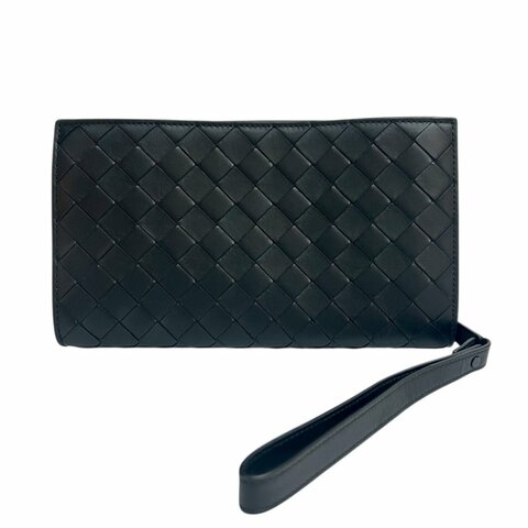 【美收精品】BV黑色編織手拿包 4-352