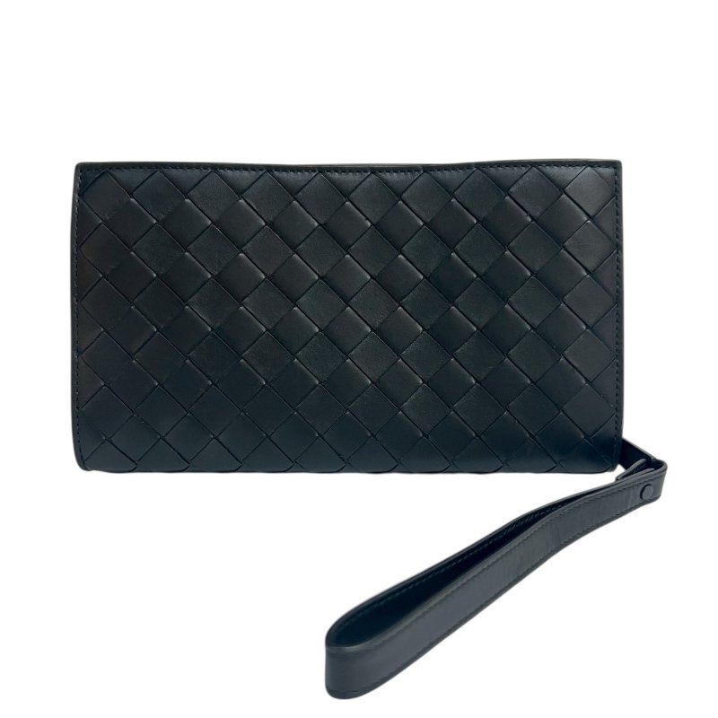 【美收精品】BV黑色編織手拿包 4-352-0