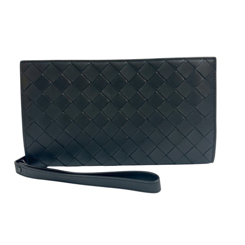 【美收精品】BV黑色編織手拿包 4-352-1