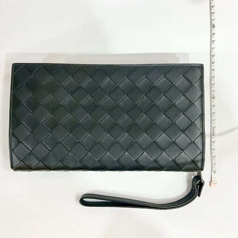 【美收精品】BV黑色編織手拿包 4-352-19