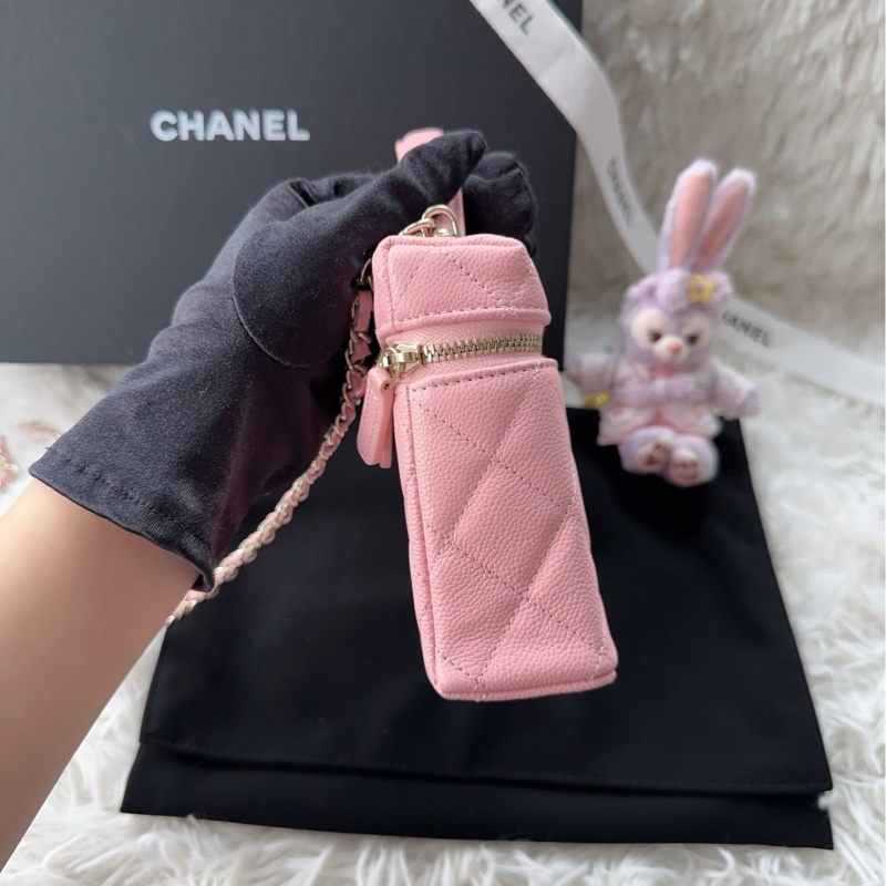 【配件：防塵袋 💕】Chanel 25b lp 飯盒包 盒子包 粉色 蜜桃粉 珊瑚粉 荔枝牛皮 肩帶可拆卸 手提 單肩 斜挎-2