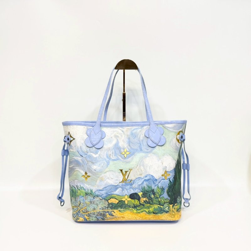 LV水藍梵谷 Jeff Koons Neverfull 中號托特包M43331-1