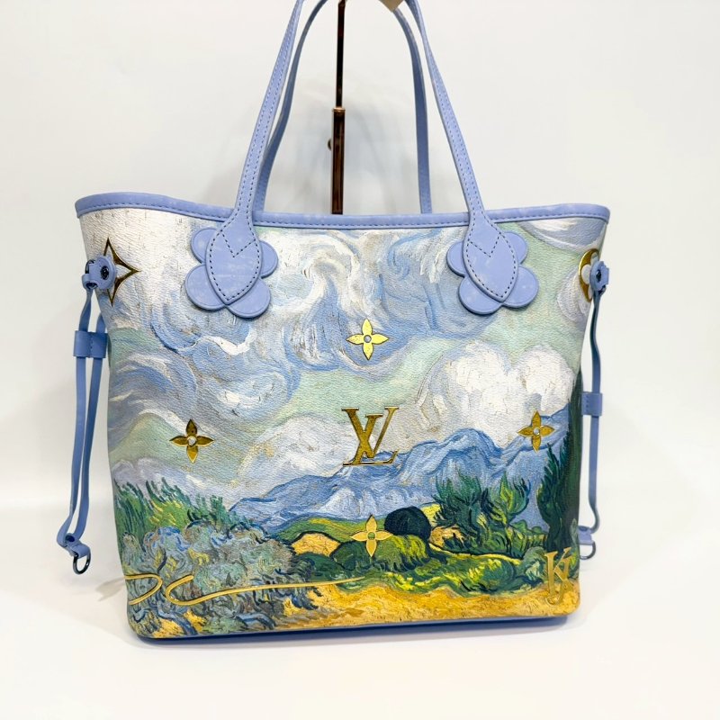 LV水藍梵谷 Jeff Koons Neverfull 中號托特包M43331-19