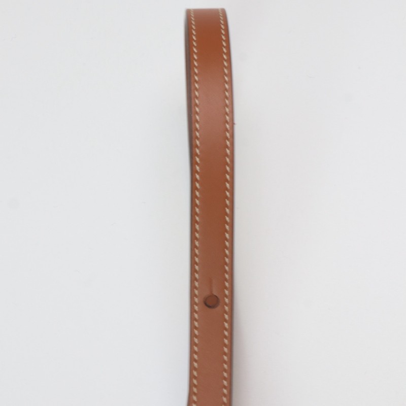 Celine 焦糖色圓餅牛皮小號 肩背包斜背包-9