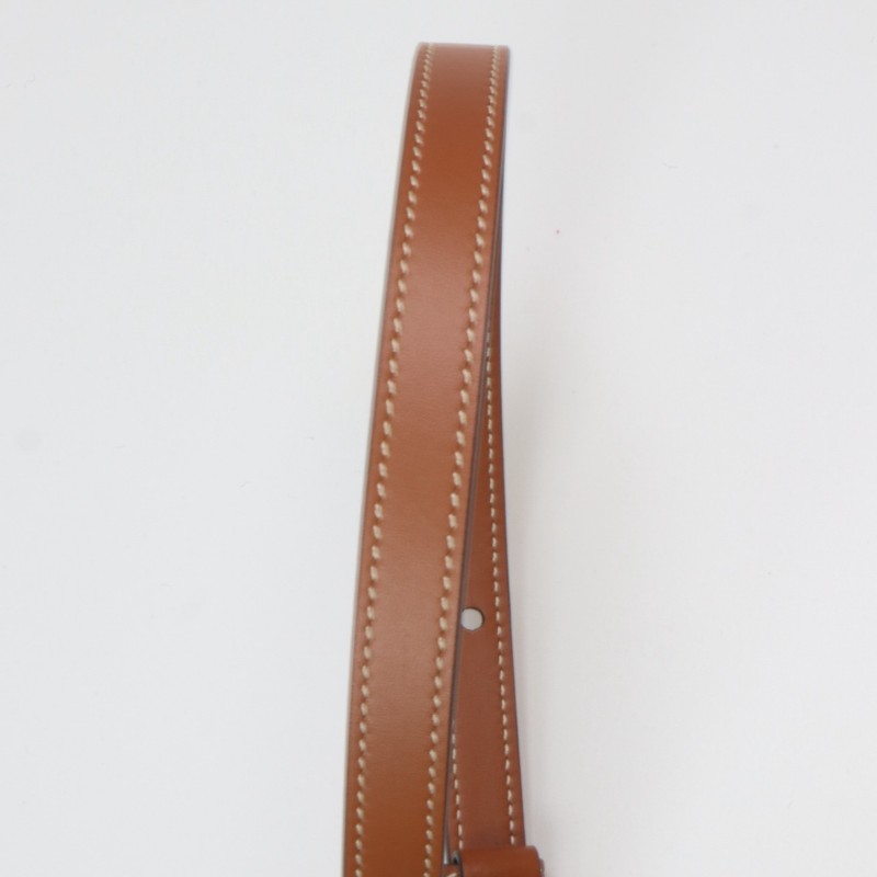 Celine 焦糖色圓餅牛皮小號 肩背包斜背包-10