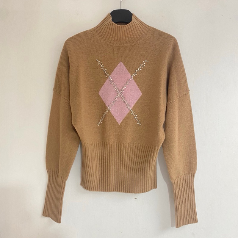 MaxMara -Nuccia 高領 水鑽羊絨毛衣 #M-1