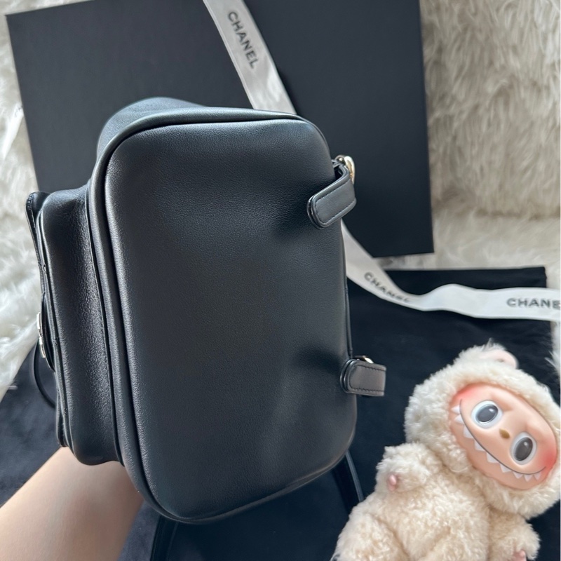 【配件:防塵袋 】Chanel 25a duma 小號 牛皮 書包 背包 雙肩包 黑金-5