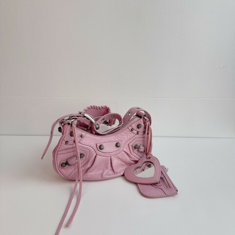 Balenciaga LE CAGOLE 粉色肩背包斜背包 羊皮革