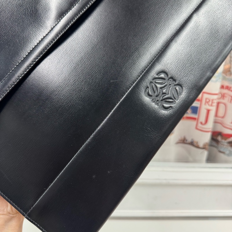 Loewe 黑色真皮電腦套 筆電包 文件夾 公事包-4