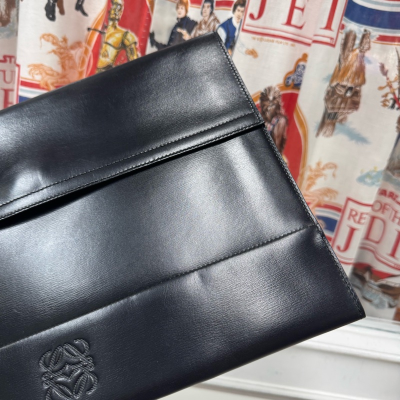 Loewe 黑色真皮電腦套 筆電包 文件夾 公事包-5