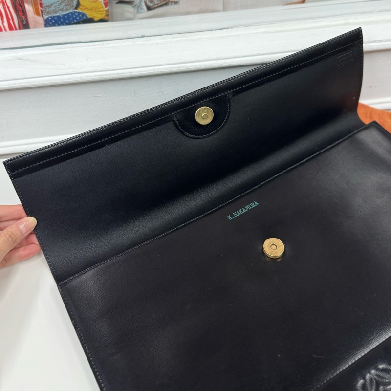 Loewe 黑色真皮電腦套 筆電包 文件夾 公事包-13