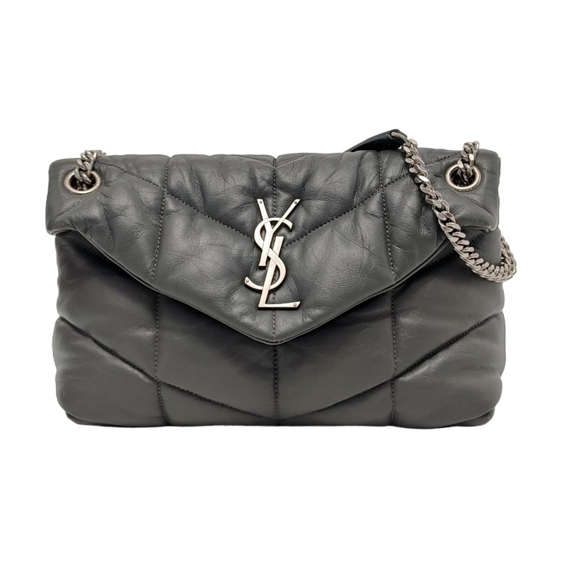 YSL LOULOU 小號 深灰色羊皮單肩包
斜挎包 釘色五金-0