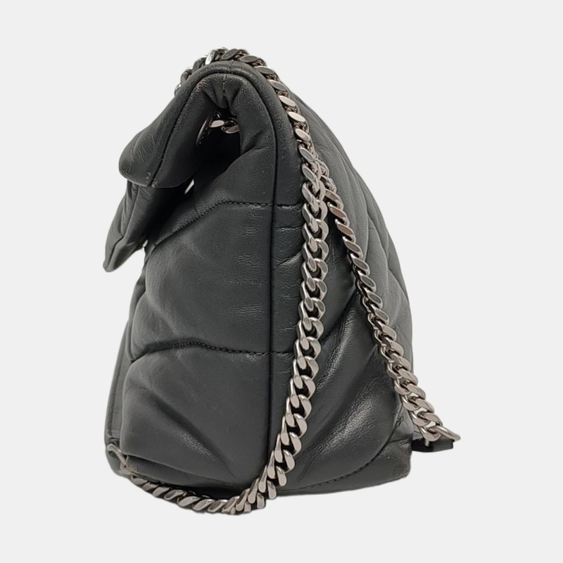 YSL LOULOU 小號 深灰色羊皮單肩包
斜挎包 釘色五金-2