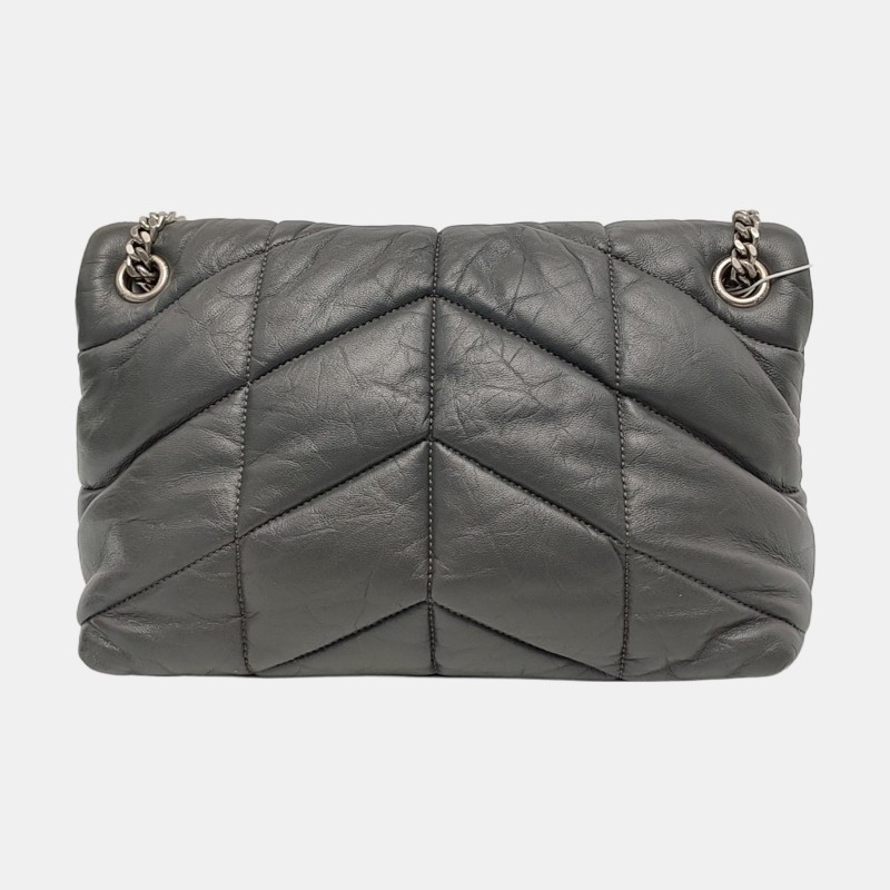 YSL LOULOU 小號 深灰色羊皮單肩包
斜挎包 釘色五金-4