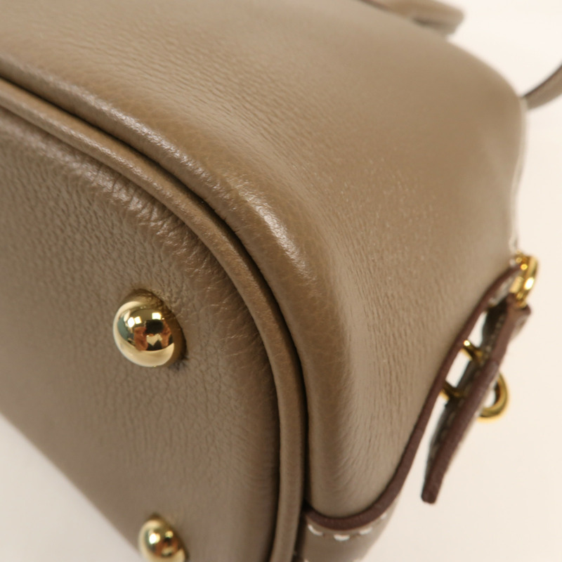 HERMES Evercolor皮革皮革Bolide 25金扣手挽肩背兩用袋Etoupe-11