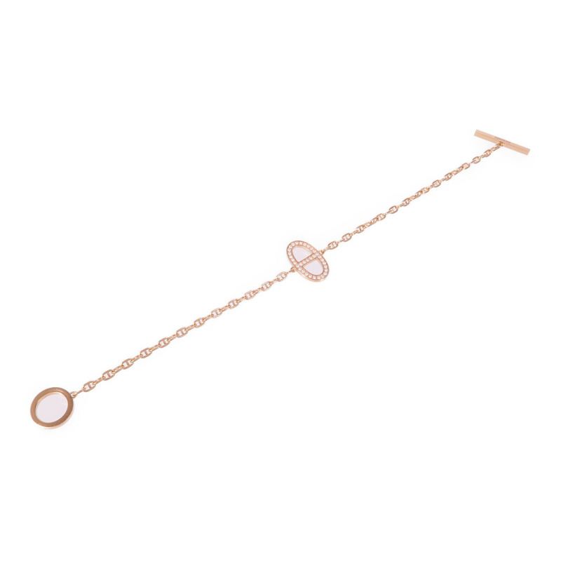 HERMES 18K玫瑰金Chaine d'ancre Contour Bracelet手鏈-6