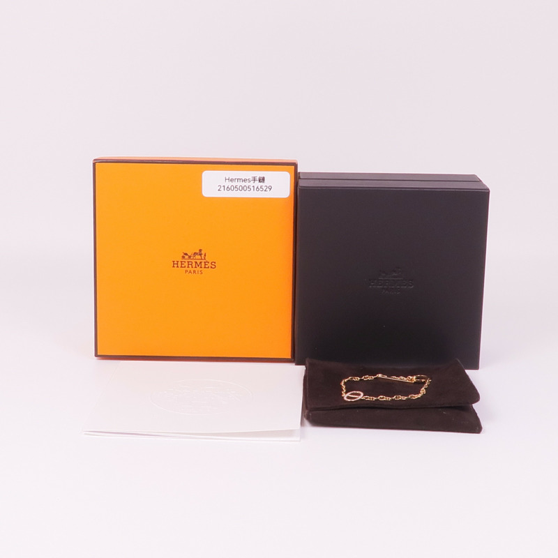 HERMES 18K玫瑰金Chaine d'ancre Contour Bracelet手鏈-9