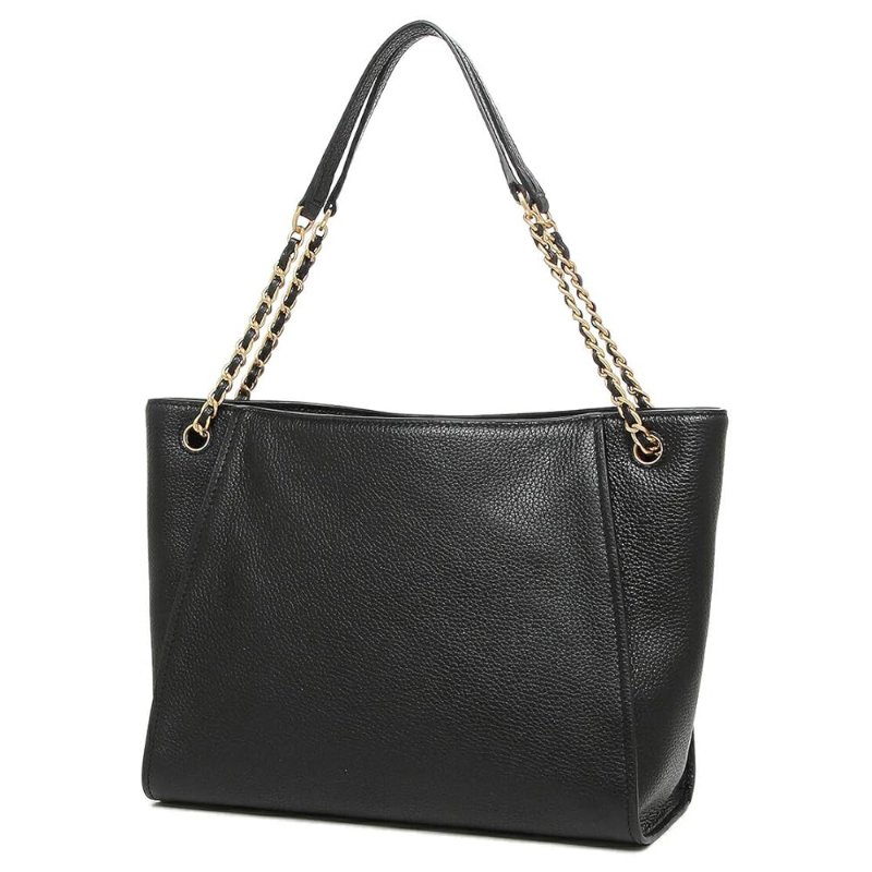 【TORY BURCH】雙TLOGO素面皮革單肩包-黑色-3