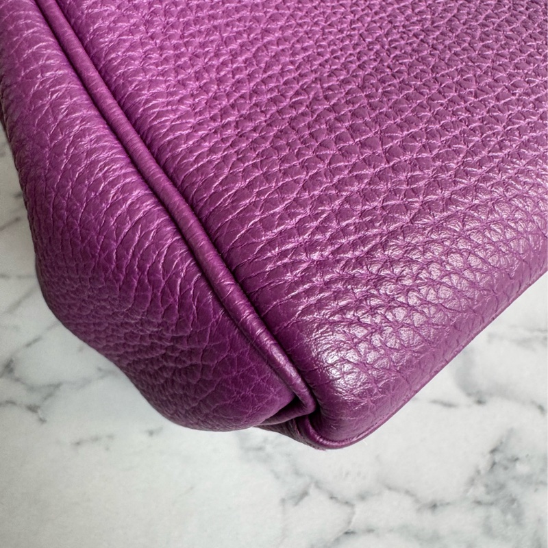 Hermes 葡萄紫kelly28銀扣-14