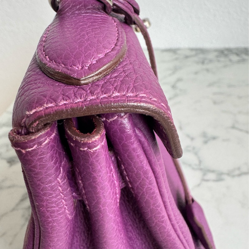 Hermes 葡萄紫kelly28銀扣-15