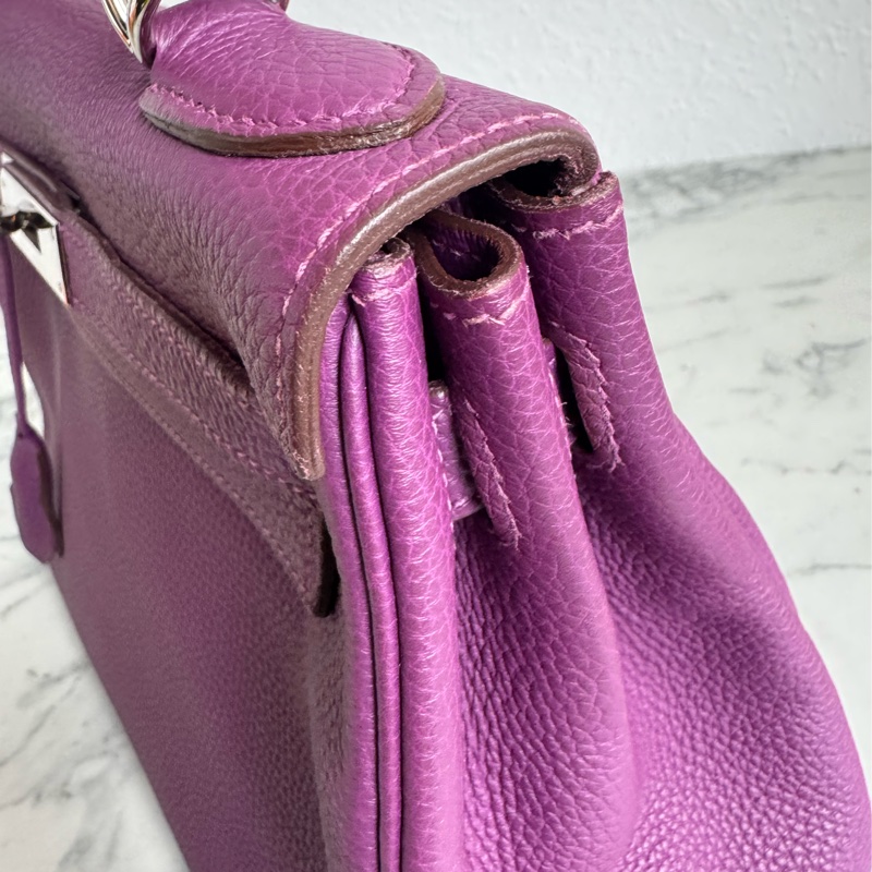 Hermes 葡萄紫kelly28銀扣-16