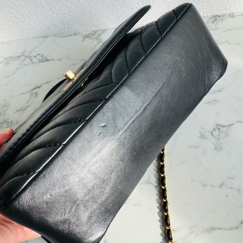 Chanel 山形紋提把鏈斜背包-4