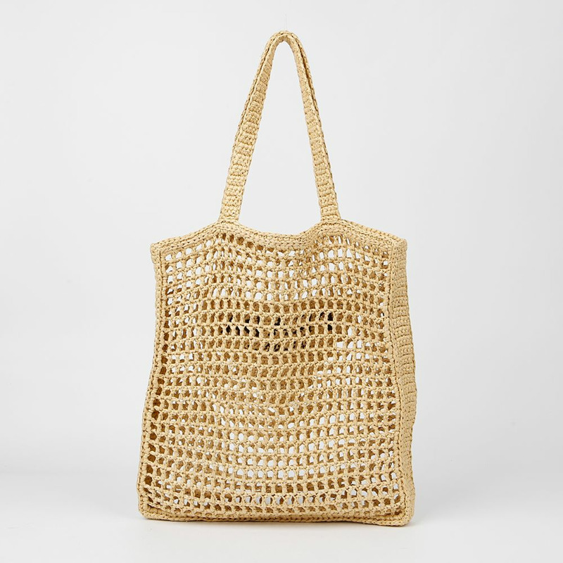 PRADA Logo 拉菲草單肩包 1BG393-3