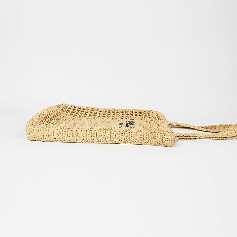 PRADA Logo 拉菲草單肩包 1BG393-4