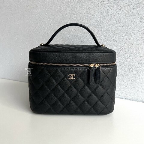 閒置新✨ Chanel 香奈兒 25C Vanity化妝盒黑色金釦 大號
