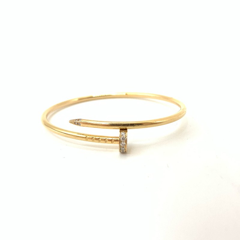 Cartier Juste un Clou窄版釘子手鐲 15號 玫瑰金帶鑽-0