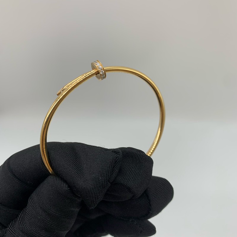 Cartier Juste un Clou窄版釘子手鐲 15號 玫瑰金帶鑽-3