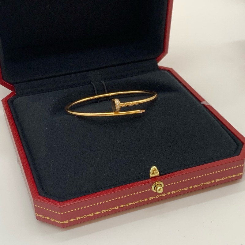 Cartier Juste un Clou窄版釘子手鐲 15號 玫瑰金帶鑽-5