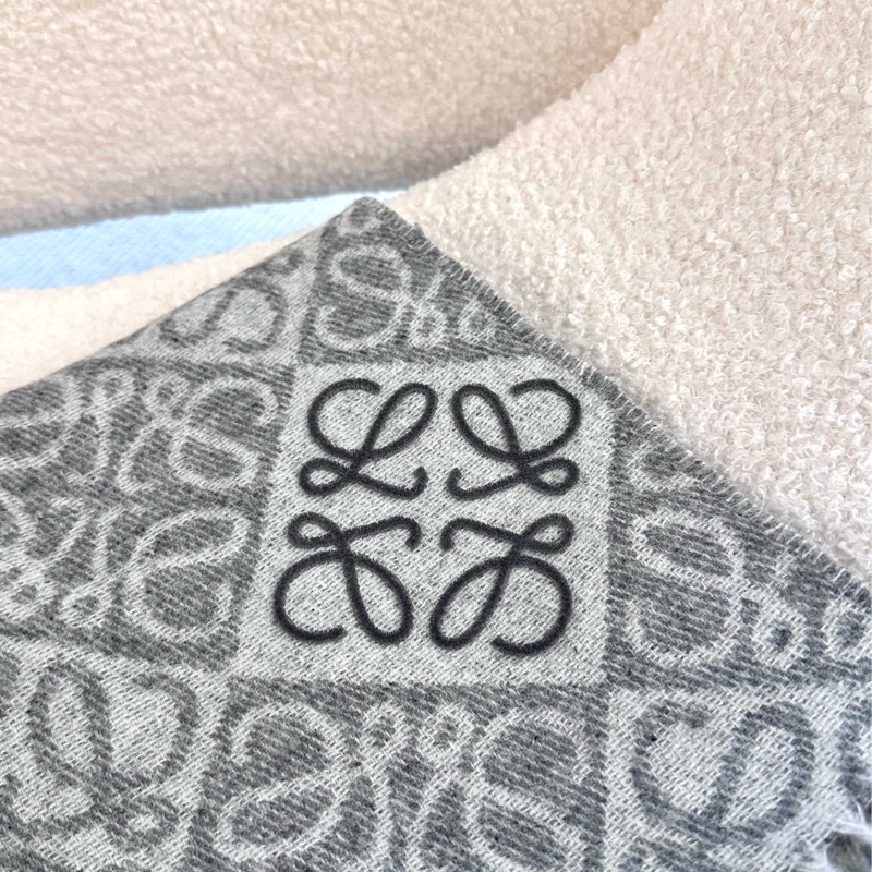 【全🆕】LOEWE Anagram scarf 羊絨羊毛圍巾 淺灰色-2
