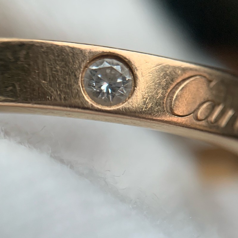 Cartier戒指單鑽18k玫瑰金57碼窄版-8