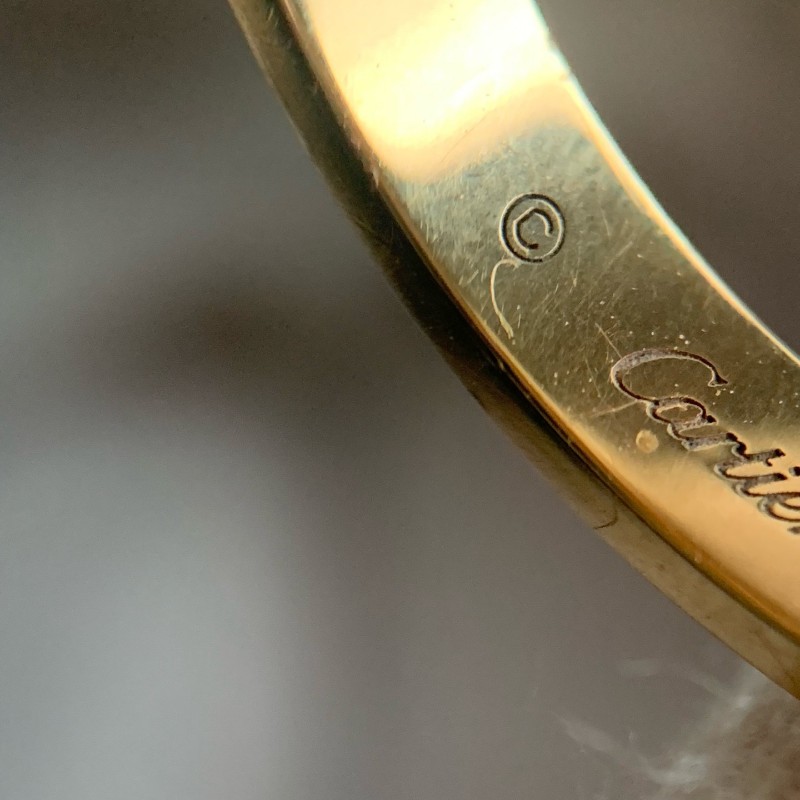 Cartier戒指單鑽18k玫瑰金57碼窄版-11