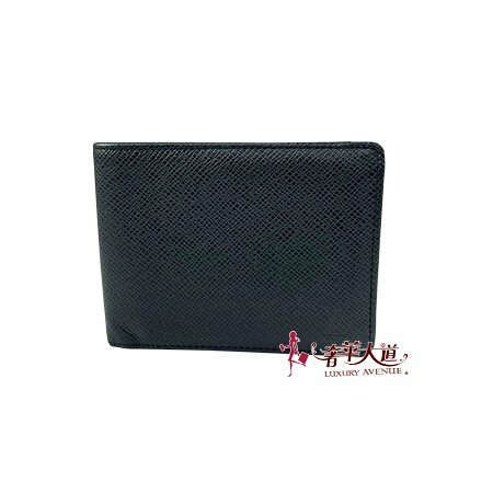 ＊奢華大道國際精品＊【L3263】LV 黑色TAIGA Multiple 對開短夾 M30952