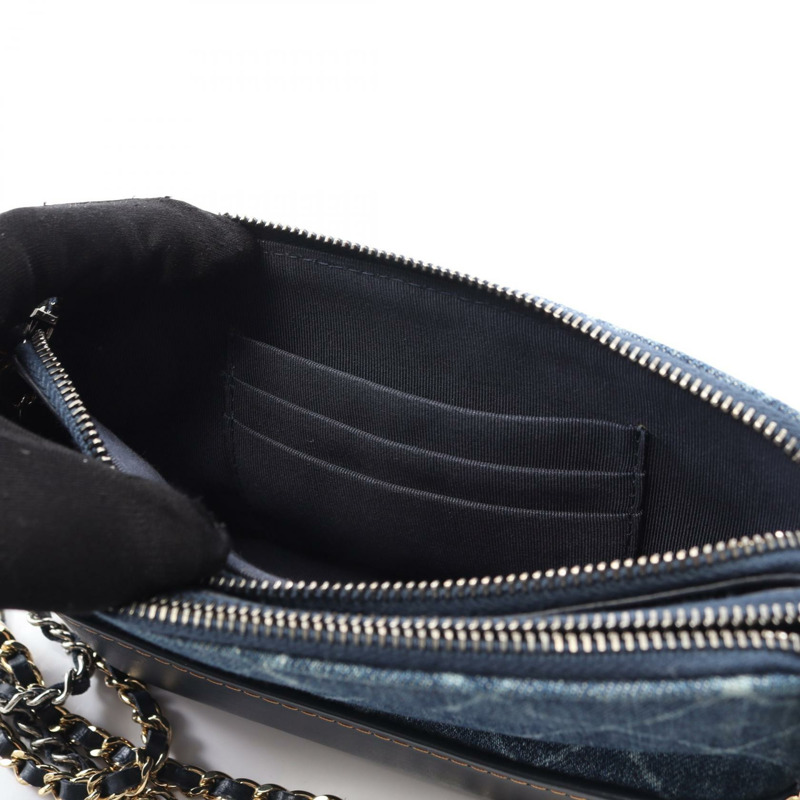 香奈兒 Gabriel 鏈條肩背包 A94505 牛仔皮革海軍藍二手女款-8