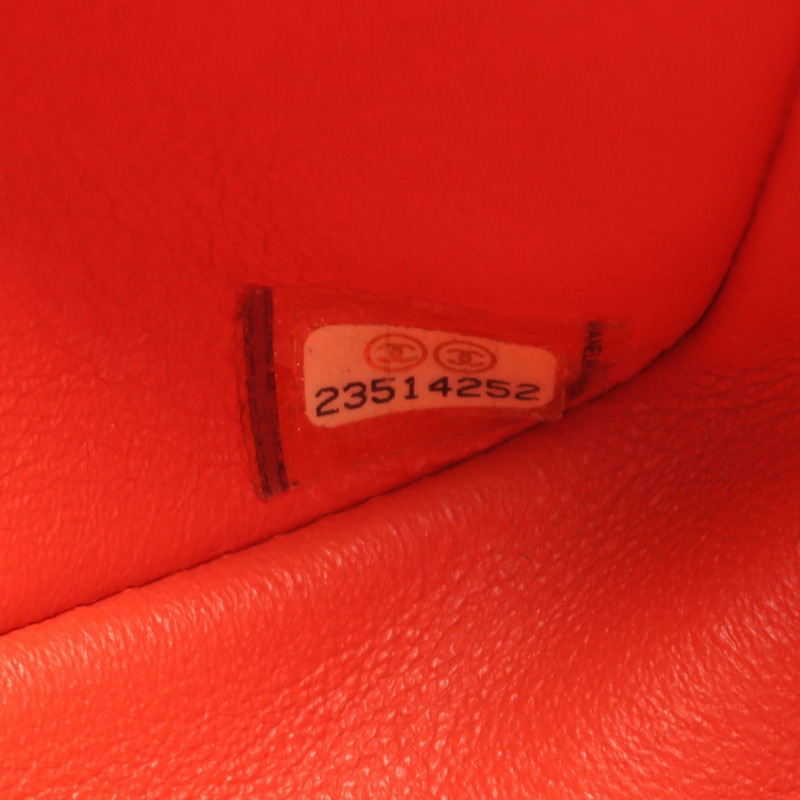 香奈兒 (CHANEL) Matelasse W 翻蓋鏈條單肩背包,羊皮材質,紅色,二手,金色五金,CC-4