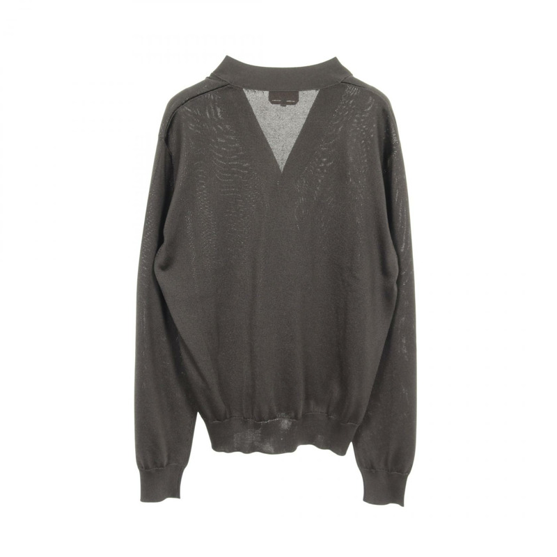 愛馬仕 (HERMES) 灰色真絲針織開襟衫,男士二手 M 碼-1