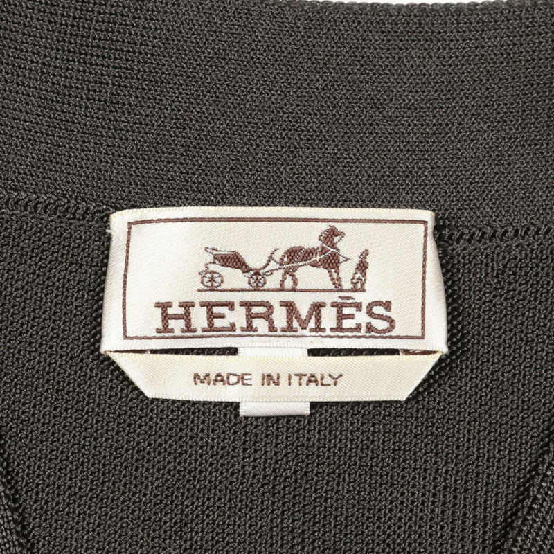 愛馬仕 (HERMES) 灰色真絲針織開襟衫,男士二手 M 碼-2