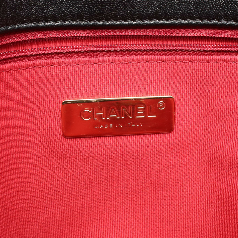 香奈兒 (CHANEL) 19 Matelasse 鏈條肩背包 AS3519 黑色皮革 二手 GHW-3