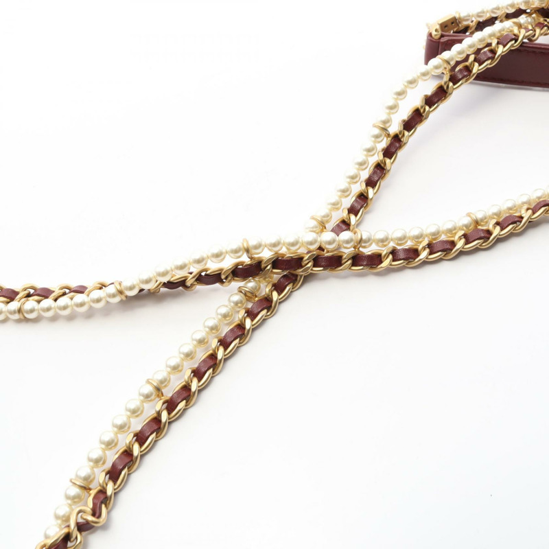 香奈兒 (CHANEL) 絎縫鏈條單背包 AS2210 波爾多紅羊皮 二手 金色五金-6