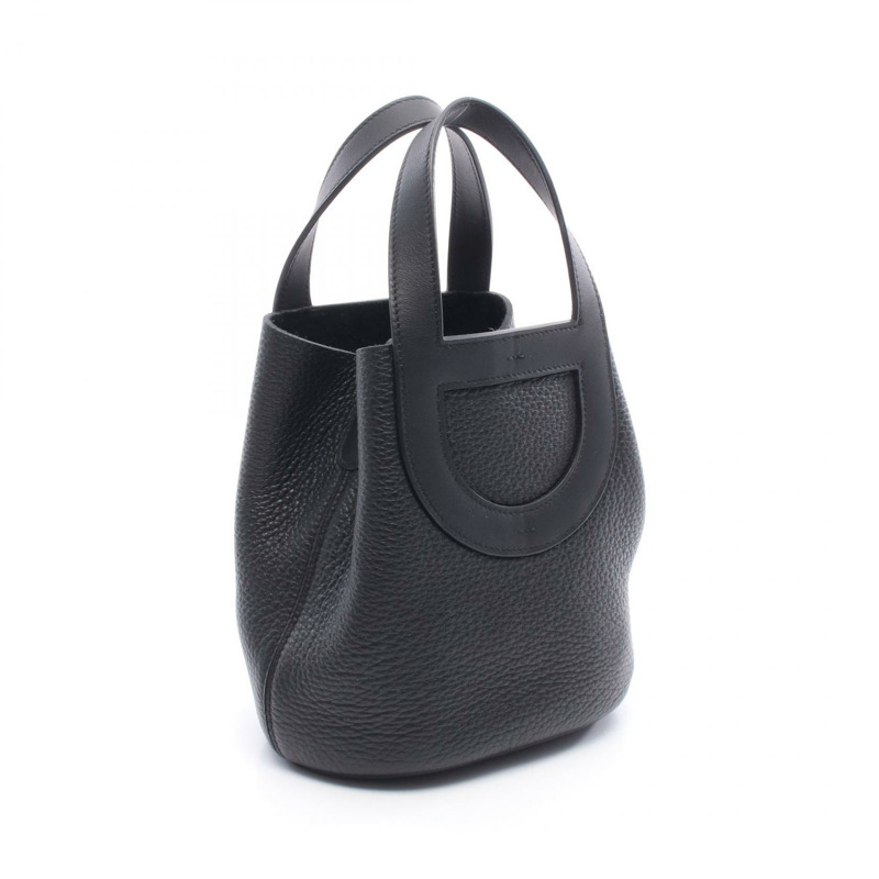 愛馬仕 In the loop 18 手提包 Clemence 皮革 黑色 Noir 二手 女士 GHW B-1