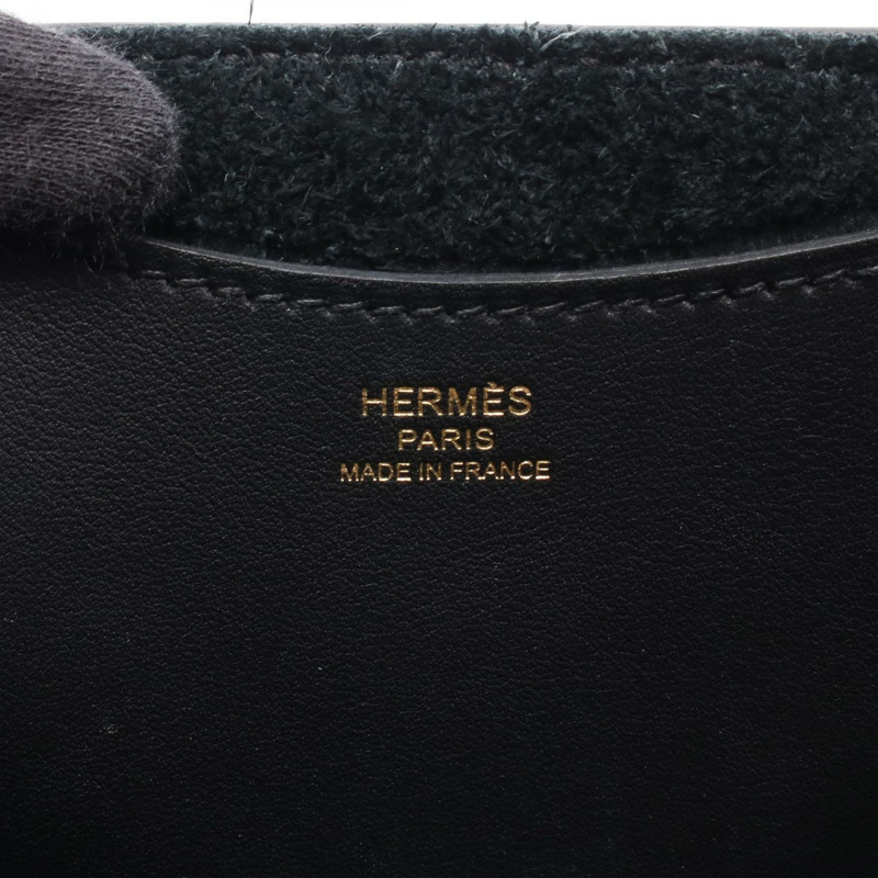 愛馬仕 In the loop 18 手提包 Clemence 皮革 黑色 Noir 二手 女士 GHW B-3