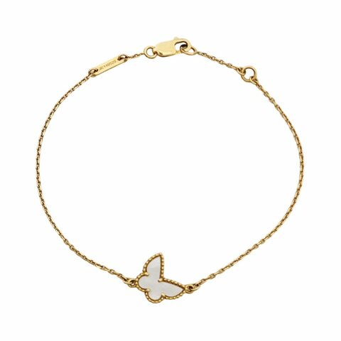 Van Cleef & Arpels Sweet Alhambra 金色18K黃金珍珠母貝手鏈 長度17cm