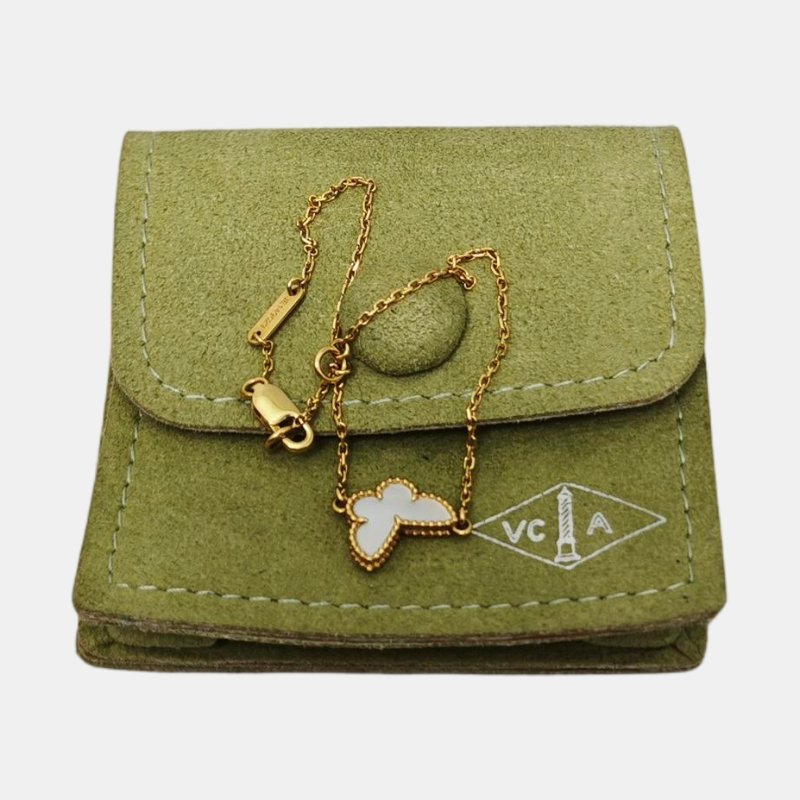 Van Cleef & Arpels Sweet Alhambra 金色18K黃金珍珠母貝手鏈 長度17cm-3