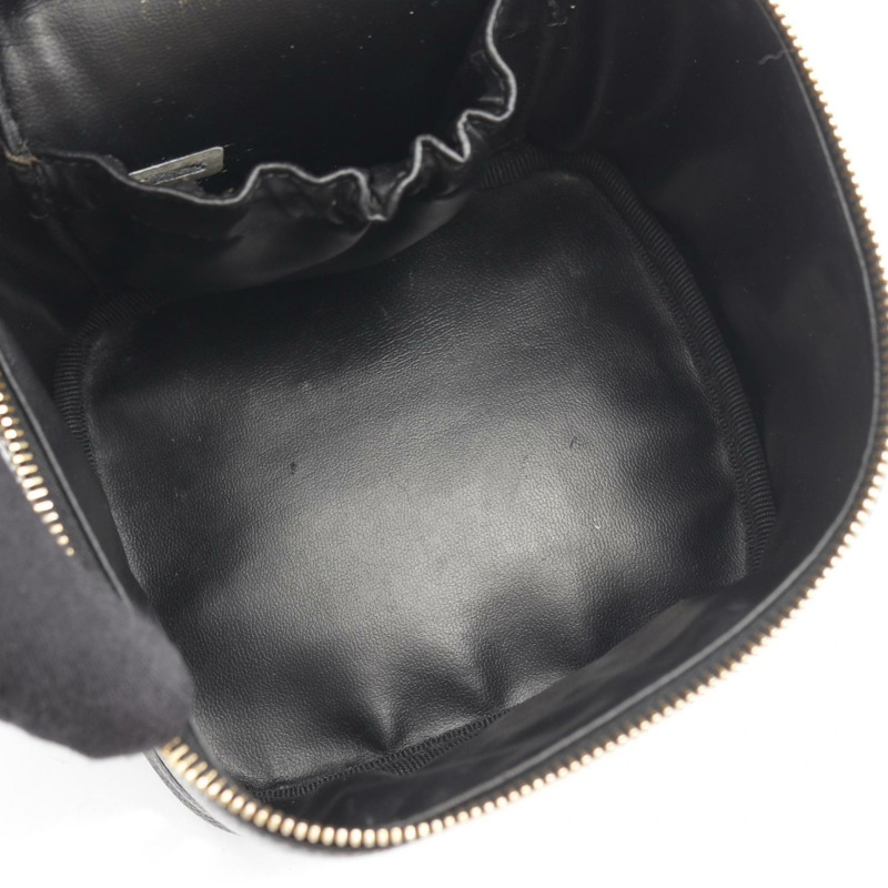 香奈兒 COCO Mark 化妝包 A01998 皮革 粒面小牛皮 黑色 二手 金色五金-2