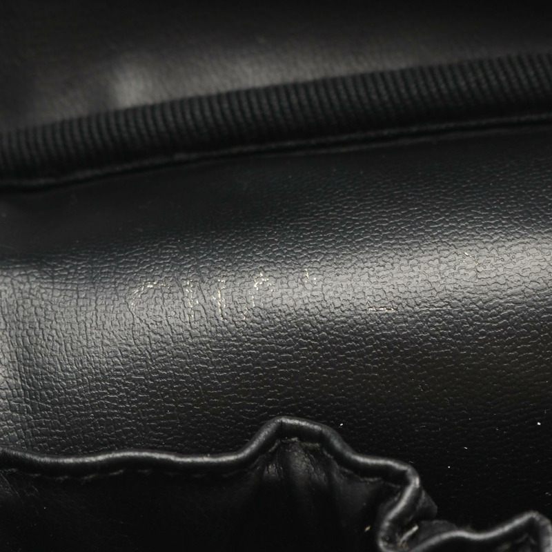 香奈兒 COCO Mark 化妝包 A01998 皮革 粒面小牛皮 黑色 二手 金色五金-3