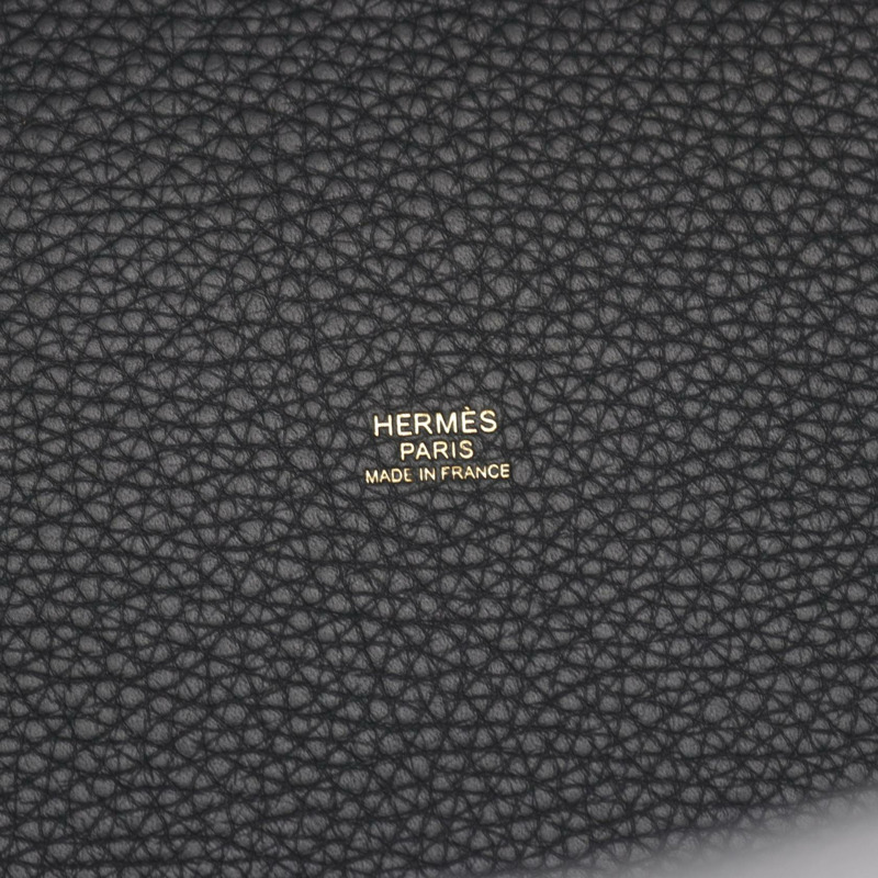 愛馬仕 Picotin Lock MM 手提包,Clemence 皮革,黑色,金色五金,二手,女士款-3